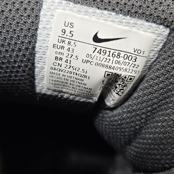 Nike Air Visi Pro 6 Mens Size 9.5 Retro Black Suede Basketball Shoes 749168-003 - Picture 8 of 8